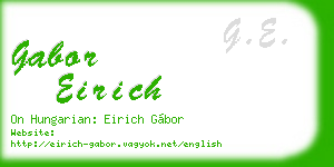 gabor eirich business card